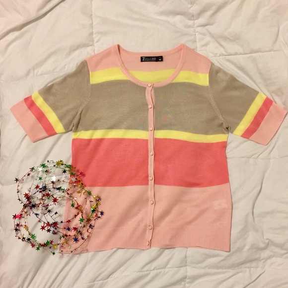 NWOT  NY&Co Short Sleeve Cardigan Sweater - Picture 2 of 4